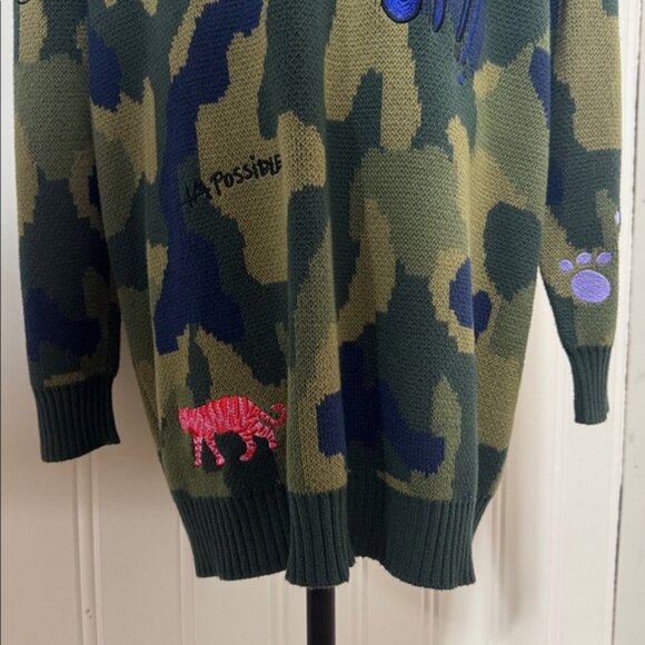 Vilagallo Anthropologie embroidered camo cardigan sweater S Small - Picture 13 of 15